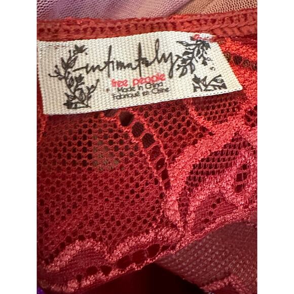 NWT Free People Intimately Red Floral Bodysuit Sz S - Picture 9 of 12